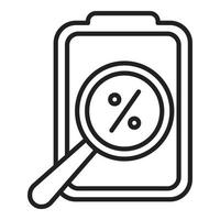 vecteur de contour d'icône de marketing de vente en pourcentage. marché numérique