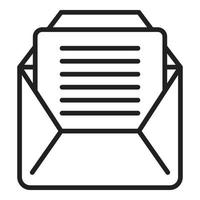 vecteur de contour d'icône de boîte de réception de courrier. marketing d'entreprise