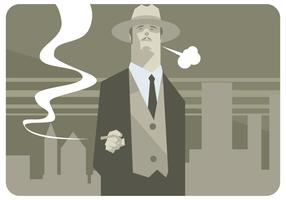 Homme avec chapeau et vecteur de cigare