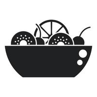 vecteur simple d'icône de salade de fruits de restaurant. repas diététique