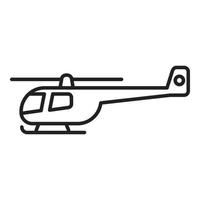 vecteur de contour d'icône d'hélicoptère de sauvetage de ciel. transport maritime