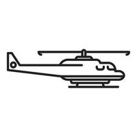 vecteur de contour d'icône d'hélicoptère de sauvetage de vol. air militaire