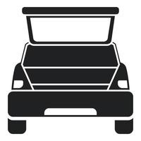vecteur simple d'icône de coffre de voiture de voyage d'été. véhicule ouvert
