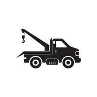 conception de symbole d'illustration vectorielle d'icône de camion de remorquage de voiture ou de grue. vecteur