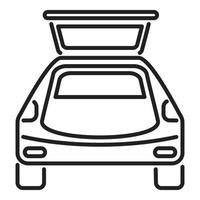vecteur de contour d'icône de coffre de voiture vide. porte du véhicule