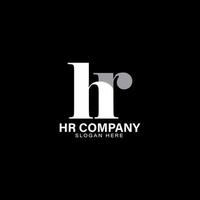 lettre hr logo marque minimaliste avec symbole initial hr vecteur