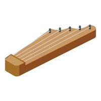 vecteur isométrique d'icône de musique kantele. instrument rétro