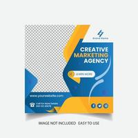 agence de marketing numérique professionnelle créative dépliant carré vecteur de conception de modèle de publication de médias sociaux