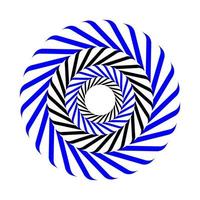 cercle en spirale op art bleu et noir sur une illustration vectorielle de fond blanc vecteur