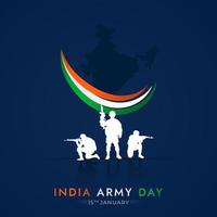 journée de l'armée indienne 15 janvier publication sur les réseaux sociaux vecteur