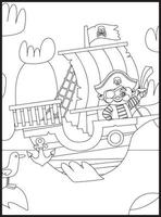 coloriages de pirates vecteur