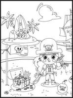 coloriages de pirates vecteur