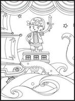 coloriages de pirates vecteur