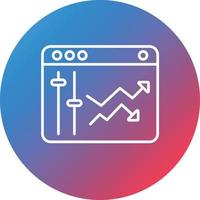 icône de fond de cercle dégradé de ligne de commerce en ligne vecteur