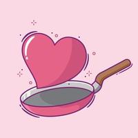 illustration d'une cuisine saine avec coeur vecteur