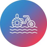 icône de fond de cercle dégradé ligne tricycle eau vecteur