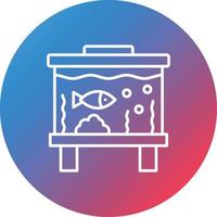 icône de fond de cercle dégradé de ligne de réservoir de poisson vecteur