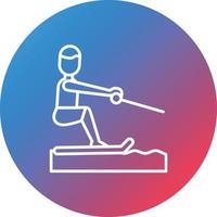 icône de fond de cercle dégradé de ligne de ski aux pieds nus vecteur