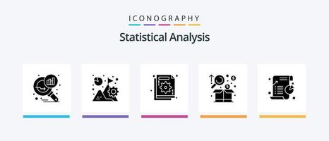 pack d'icônes de glyphe d'analyse statistique 5 comprenant un graphique. Entreprise. mission. une analyse. échec. conception d'icônes créatives vecteur