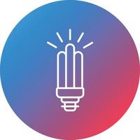 icône de fond de cercle dégradé ligne ampoule fluorescente vecteur