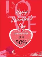 fond de vente de la saint-valentin avec combinaison d'images de coeur. illustration vectorielle pour sites Web, affiches, publicités, coupons, matériel promotionnel. vecteur