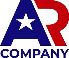 ar initial et étoile patriotique logo design pro vecteur