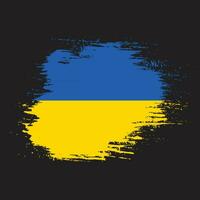 nouveau vecteur de drapeau grungy ukraine effet pinceau