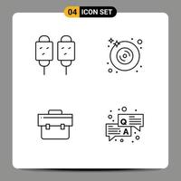 4 icônes créatives signes et symboles modernes de sac de maïs frit dvd business éléments de conception vectoriels modifiables vecteur