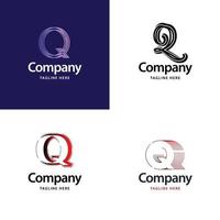 lettre q grand logo pack design création de logos modernes créatifs pour votre entreprise vecteur