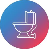 icône de fond de cercle dégradé de ligne de toilette vecteur
