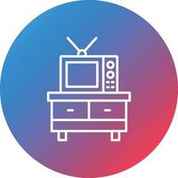 icône de fond cercle dégradé ligne meuble tv vecteur