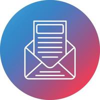 icône de fond de cercle dégradé de ligne de newsletter e vecteur