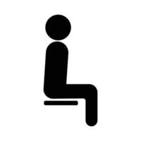 icône de personne assise vecteur