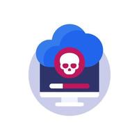 malware dans le cloud, icône de vecteur de virus