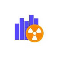 icône de niveau de rayonnement avec un graphique vecteur