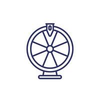 roulette, icône de ligne de roue de fortune vecteur