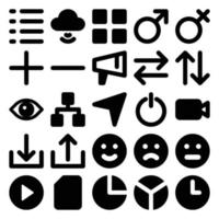 icônes de glyphe pour les médias sociaux. vecteur