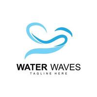 logo de vague d'eau, vecteur de haute mer, conception de modèle de fond maritime