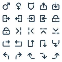 icônes de ligne en gras pour le signe et le symbole. vecteur