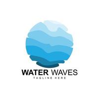 logo de vague d'eau, vecteur de haute mer, conception de modèle de fond maritime