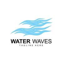logo de vague d'eau, vecteur de haute mer, conception de modèle de fond maritime