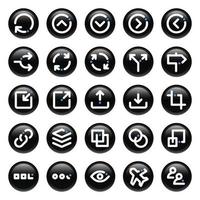 icônes de contour de cercle noir pour signe et symbole. vecteur
