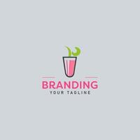modèle de conception de logo de magasin de jus de fruits frais vecteur