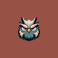 modèle de conception de logo illustration hibou en colère vecteur