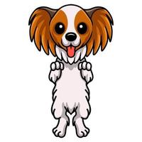 mignon, papillon, chien, dessin animé, debout vecteur