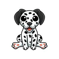 dessin animé mignon chien dalmatien assis vecteur