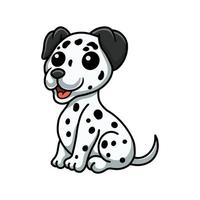 dessin animé mignon chien dalmatien assis vecteur