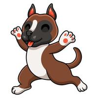 mignon petit dessin animé chien boxer en cours d'exécution vecteur