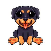 dessin animé mignon petit chien rottweiler vecteur