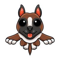 mignon petit dessin animé chien boxer posant vecteur